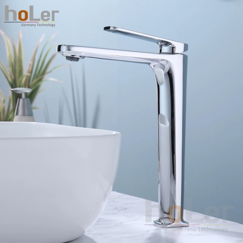 Vòi Lavabo Nóng Lạnh Đồng mạ Crome Cao 30cm Holer HL-LB695