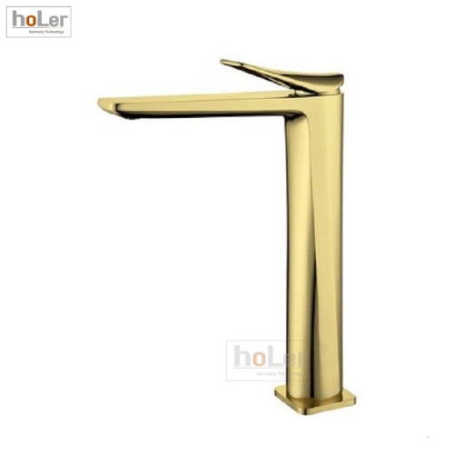 Vòi Lavabo Nóng Lạnh Đồng Mạ Vàng Cao 30cm Holer HL-LB642