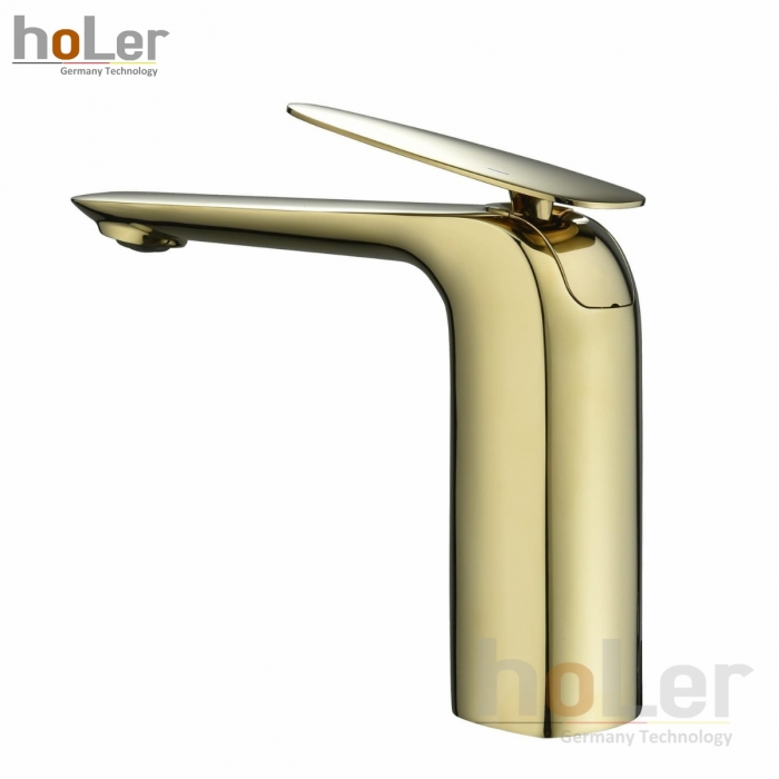 Vòi Lavabo Nóng Lạnh Đồng Mạ Vàng Holer HL-LB6110