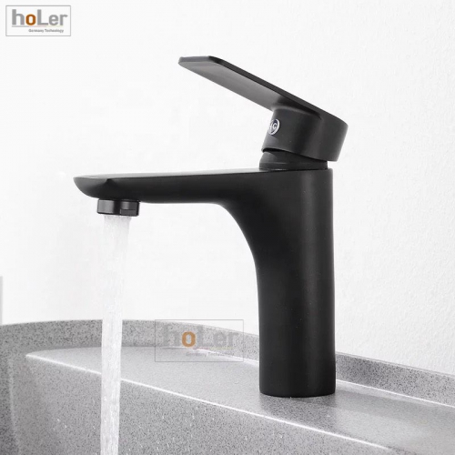 Vòi Lavabo Nóng Lạnh Đồng Sơn Tĩnh Điện Đen Holer HL-LB603