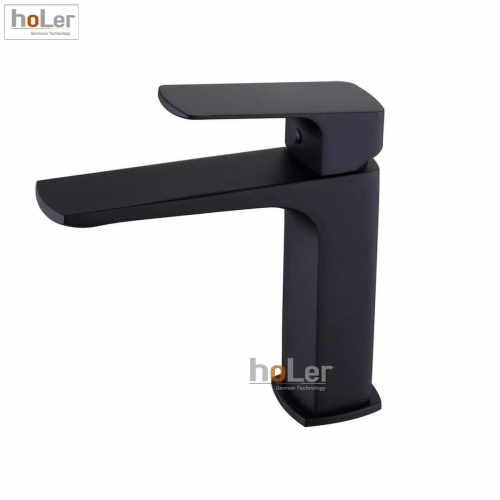 Vòi Lavabo Nóng Lạnh Đồng Sơn Tĩnh Điện Đen Holer HL-LB621