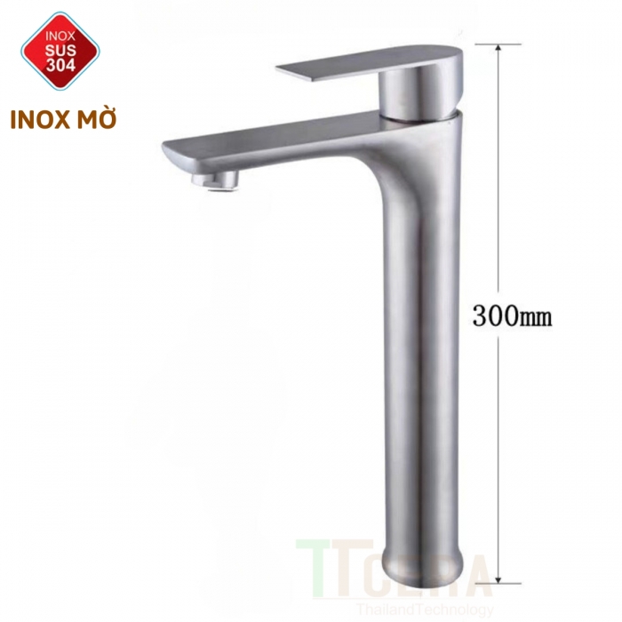 Vòi Lavabo Nóng Lạnh Inox 304 Cao 30cm TTCERA LB280 ( Xám - Đen - Mờ - Bóng )