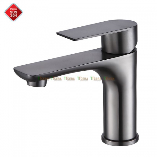 Vòi Lavabo Nóng Lạnh Inox Sơn Tĩnh Điện Xám TTCERA LB268