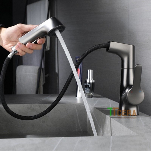 Vòi Lavabo Nóng Lạnh Rút Dây Xoay 360 Độ TTCERA LB267