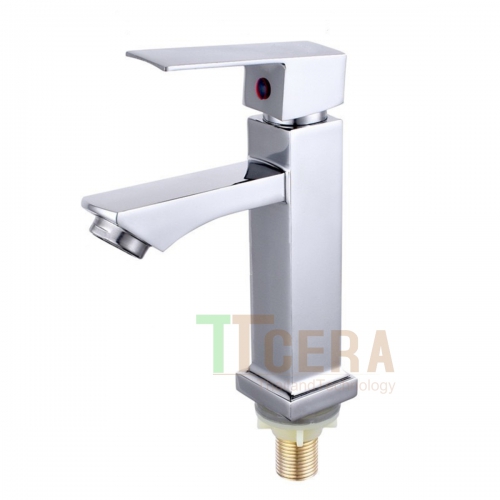 Vòi Lavabo Vuông lạnh Đồng Thau  Mạ Crome TTCERA LB607