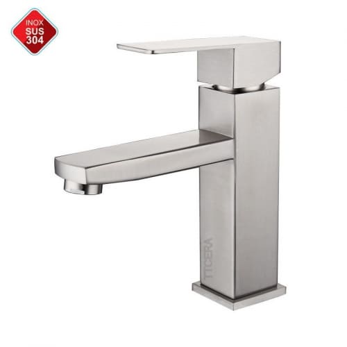 Vòi Lavabo Vuông Nóng Lạnh Inox 304 Cao 20cm TTCERA LB220