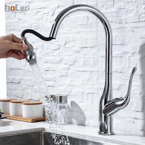 Vòi Rửa Chén Đồng Thau Mạ Crome Holer CHL912