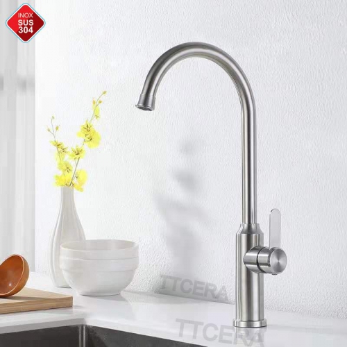 Vòi Rửa Chén INOX 304 Nóng Lạnh Xoay Ổ Bi TTCERA CNL426