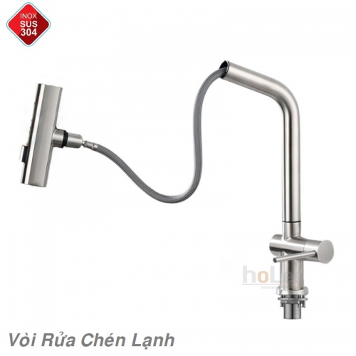 Vòi rửa chén Lạnh Rút Dây Inox SUS 304 Holer CHL955