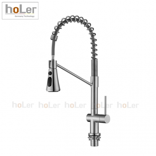 Vòi rửa chén lạnh Rút Lò So Inox SUS 304 Holer CHL947