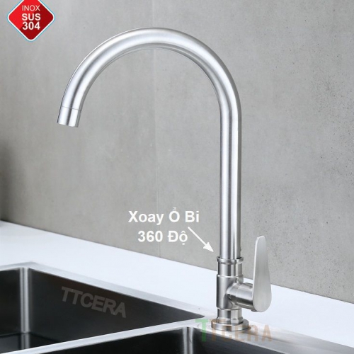 Vòi Rửa Chén Lạnh Số 6 Xoay Ổ Bi TTCERA CL508