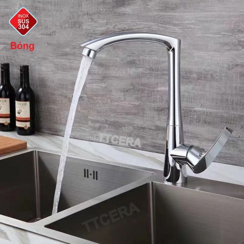 Vòi Rửa Chén Nóng Lạnh INOX 304 Đánh Bóng TTCERA CNL420