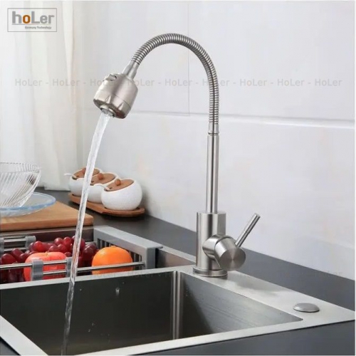 Vòi rửa chén nóng lạnh Inox SUS 304 Holer CHL925