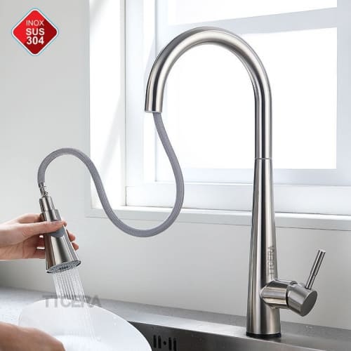 Vòi Rửa Chén Rút Dây Nóng Lạnh INOX 304 TTCERA CNL412