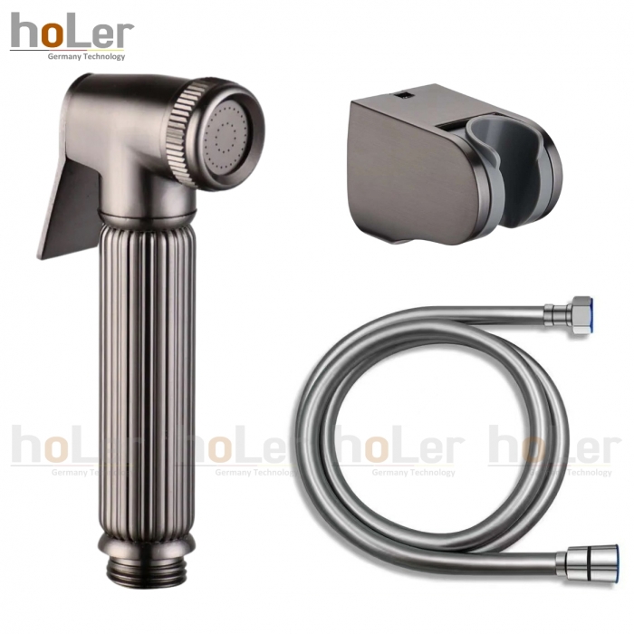 Vòi Xịt Vệ Sinh HoLer Đồng Thau Sơn Tĩnh Điện Xám HX08